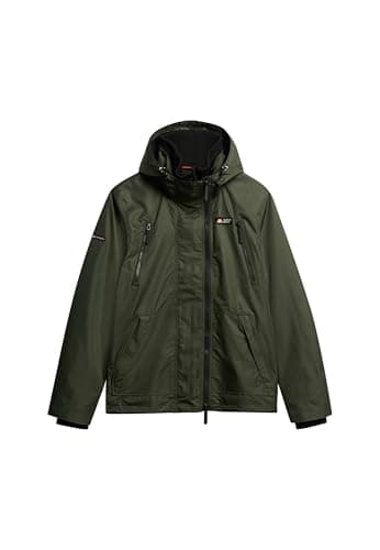 Image of Superdry Men's Mountain Hooded Windbreaker Jacket, Surplus Goods Olive Green, L