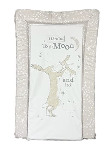Image of Obaby Guess How Much I Love You Baby Changing Mat – Grey Scribble, Soft Padded, Waterproof, Wipe Clean Nursery Change Mat
