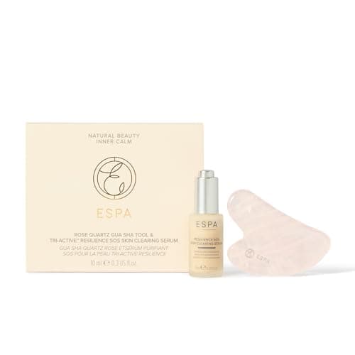 Image of ESPA Gua Sha & Serum Duo | Rose Quartz Gua Sha + Purifying Set to Help Ease Facial Tension, Promote Clearer Skin & Strengthen Skin's Natural Barrier | Worth £61