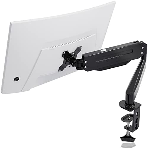 Image of Suptek Single Monitor Arm Gas Spring, Monitor Arm Desk Mount for 17-32 inch Monitors up to 10kg, Tool Free Height Adjustable Screen Arm with Tilt Swivel Rotation, VESA 75/100mm, C-clamp/Grommet Option