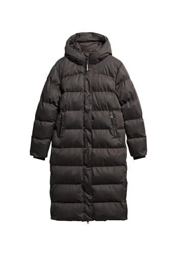 Image of Superdry Microfibre Hooded Longline Puffer Winter Jacket Women - 38