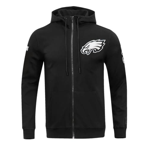 Image of Pro Standard Mens NFL Philadelphia Eagles Classic Chenille Full Zip Hoodie Black L