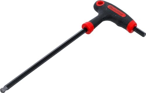 Image of BGS Diy 7882-8 | T-Handle L-Type Wrench | internal Hexagon / internal Hexagon with Ball Head | 8 mm, Black/Red