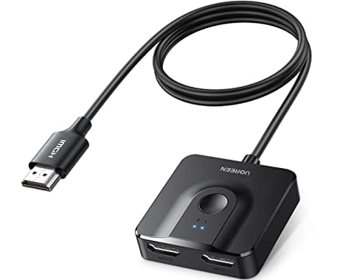Image of UGREEN HDMI Switch 4K@60Hz With 1M Cable, 2 IN 1 Out Bi-directional Splitter Switcher Supports 3D 1080P HDR Compatible With PS5/PS4, HDTV, Xbox, Blu-Ray, Firestick
