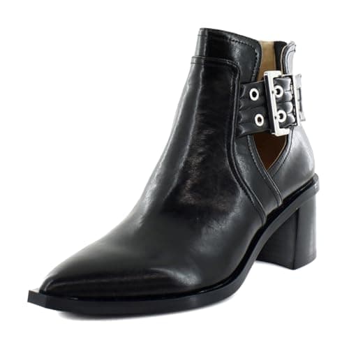Image of Steve Madden Women's Gatewood Ankle Boot, Black Leather, 4 UK