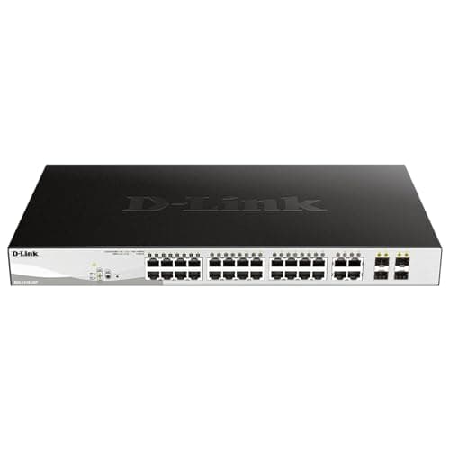 Image of D-Link DGS-1210-28P 28-Port Gigabit Smart Managed Switch with 24 PoE 10/100/1000 Base-T Port and 4 1000Base-T/SFP Port, 193 W Power Budget, Enhanced L2 Switching and Security