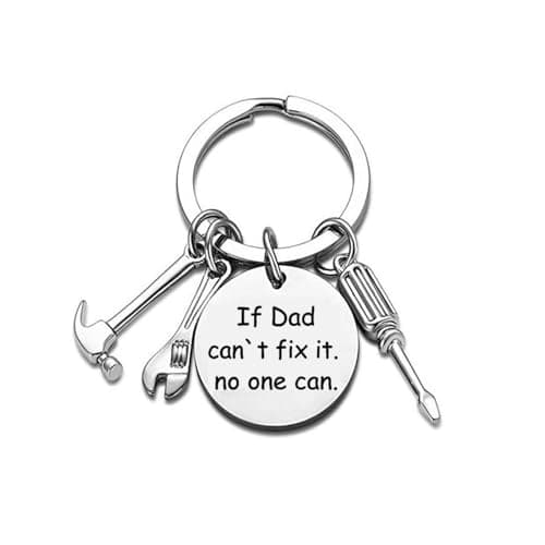Image of Fathers Day Keyring,Special Personalised Keychain for Men,Key Rings with Three Tool Hanging Piece,Dad Gifts from Son or Presents for Dads from Daughters,Not Prone to Fading and Convenient to Wear