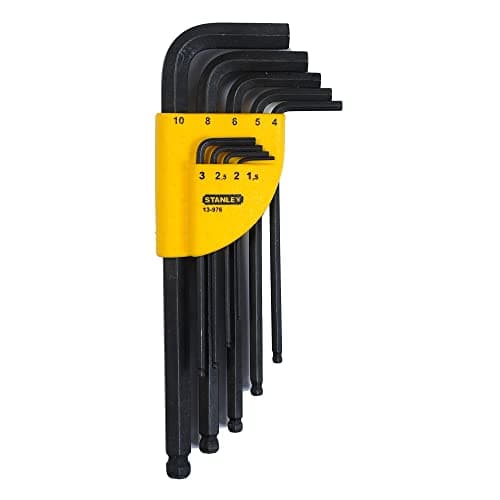 Image of Stanley 1-13-976 Folding Key with Ball Head, Silver, Set of 9 Piece