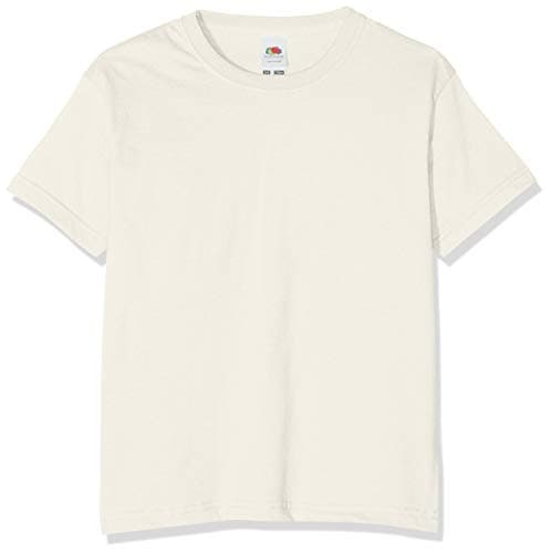 Image of FRUIT OF THE LOOM Unisex Valueweight Short Sleeve T Shirt, Off-white (Natural), 7-8 Years UK
