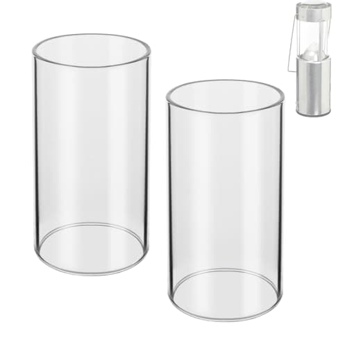 Image of LVACODV 2-Pack Compatible Replacement Glass Chimney for UCO Candle Lantern, Durable & Heat-Resistant Glass for UCO Lantern Accessories