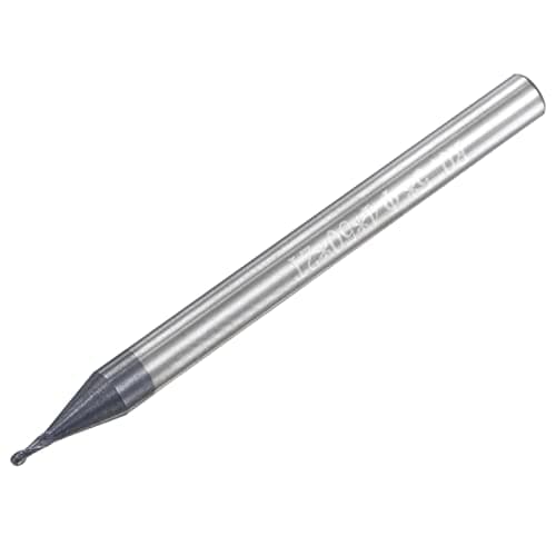 Image of sourcing map Ball Nose End Mill 0.5mm Tip Radius Solid Carbide AlTiSin Coated CNC Router Bits 2 Flute Spiral Milling Cutter HRC45 with 4mm Shank 50mm (2-inch) Length