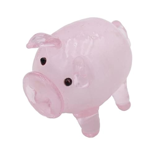 Image of Widdle Gifts Objets D'Art Objets dArt Miniature Glass hand blown Animal Ornament (Pink Pig 3386)
