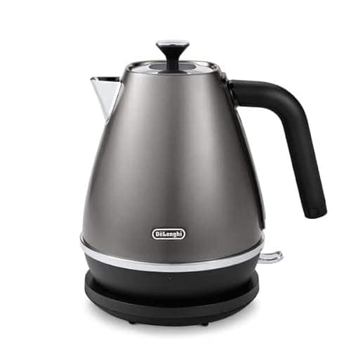 Image of De'Longhi Distinta KBIN2001.TB, Electric Kettle, 360° Swivel Base, Level Indicator, Cord Storage, Anti-Limescale Filter, Detachable Lid, 1.7 L, 2000 W, Titanium Black, Plastic