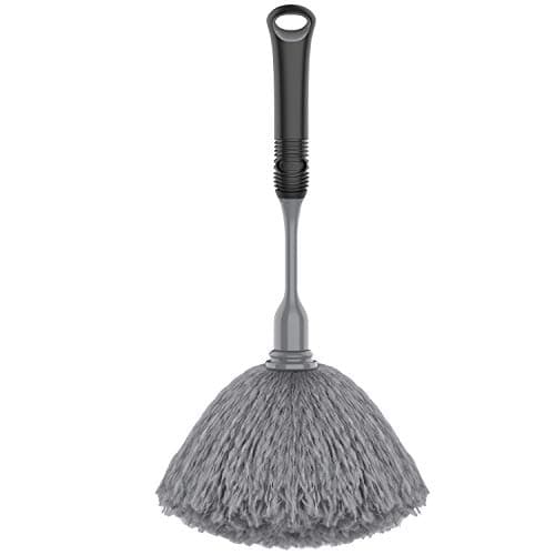 Image of MR.SIGA Microfiber Delicate Duster, Comfortable Non slip Handle, Detachable Washable Duster Head, Grey & Black
