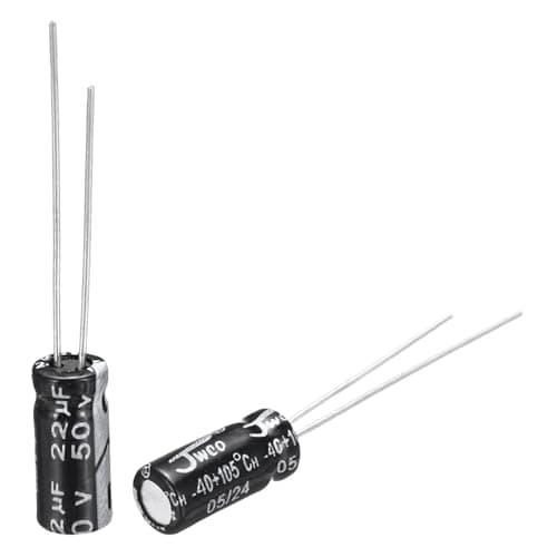 Image of sourcing map 22uF 50V 5x11mm Electrolytic Capacitor, Radial Leads Aluminum Capacitors for TV, LCD Monitor, VCD, 15Pcs