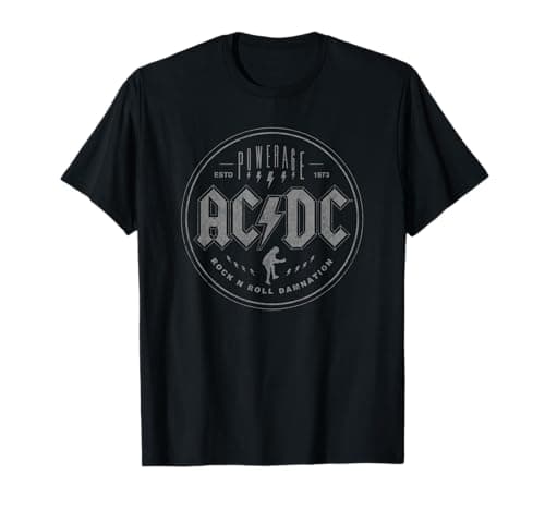 Image of Official AC/DC Rock N Roll Damnation Band Music Vintage Logo T-Shirt