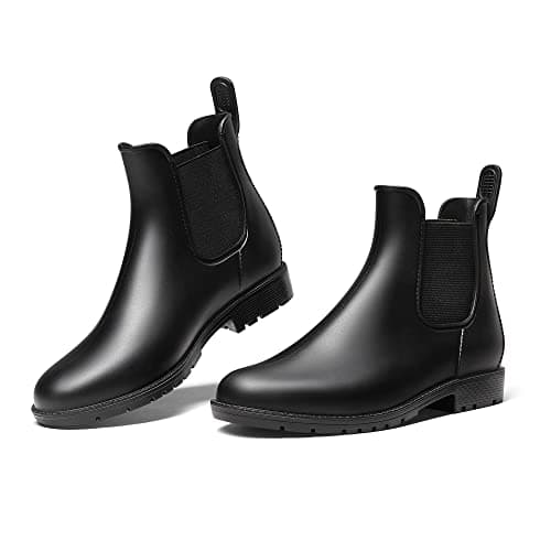 Image of DREAM PAIRS Wellington Boots Women and Men Ankle Ladies Wellies Short Chelsea Booties Waterproof Rain Boots,SDRB2201W-E,Black,8 UK/42 (EUR)
