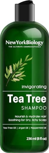 Image of New York Biology Tea Tree Shampoo - Deep Cleanser - Relief for Dandruff and Dry Itchy Scalp - Therapeutic Grade - Helps Promote Hair Growth - 236 ml