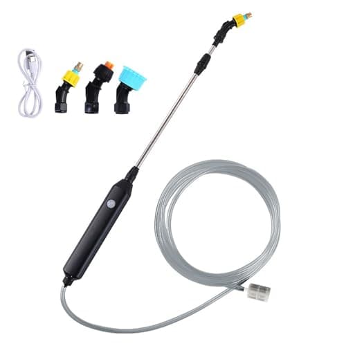 Image of Ikaif 5V Rechargeable Garden Sprayer, Battery-Powered & Portable, Electric Wand with 3 Nozzles, 5M Hose for Lawns, Weeds & Plants