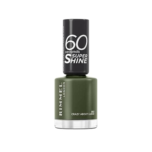 Image of Rimmel 60 Seconds Super Shine Nail Polish, 882 Crazy About Cargo, Quick-Dry Nail Polish, Ultra-Shiny Finish, Easy to Apply, Vibrant Colour, Long-Wearing, Clean and Improved Formula, Vegan, 8ml