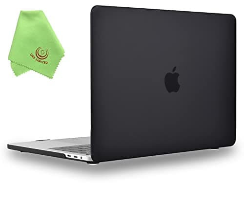 Image of UESWILL Compatible with MacBook Pro 15 inch Case 2019 2018 2017 2016 Model A1990 A1707, Smooth Matte Hard Case for MacBook Pro 15 inch with Touch Bar & USB-C + Microfibre Cleaning Cloth, Black