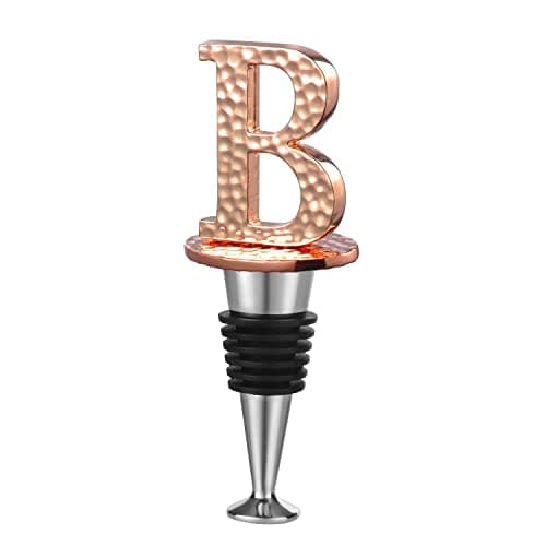 Image of Miicol Prosecco Stopper, Wine Bottle Stopper, Champagne Gift, Initial Bottle Stopper, Wine Accessory, Reusable Bottle Saver for Prosecco, Wine, Champagne, Letter B