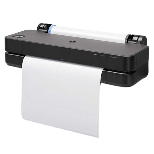 Image of HP DesignJet T230 Large Format Plotter Printer 24in up to A1 , Mobile Printing, Wi-Fi, Gigabit Ethernet, Hi-Speed USB 2.0, 1-Year Warranty (5HB07A),Black