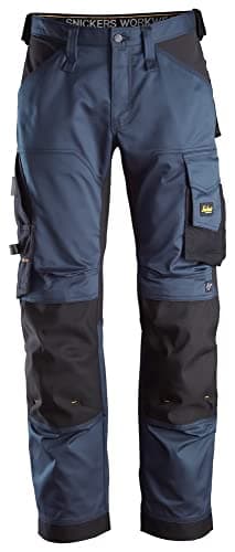 Image of Snickers 6351 Mens Allround Work Stretch Loose Fit Trousers Navy/Black 41" 30"