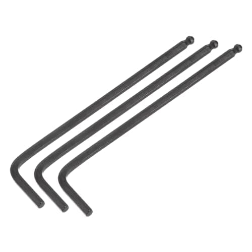 Image of sourcing map 3pcs 4mm Ball End Hex Key Wrench, Metric L Shaped Long Arm CR-V Repairing Tool for Bikes Furniture Repair, Black
