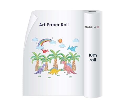 Image of White Drawing Paper Roll (38cm x10m) – Recycled Thick Art Paper for Drawing, Painting, Sketching & Wrapping | Drawing Paper for Kids, School, Roll for Easels, Toddlers & Adults