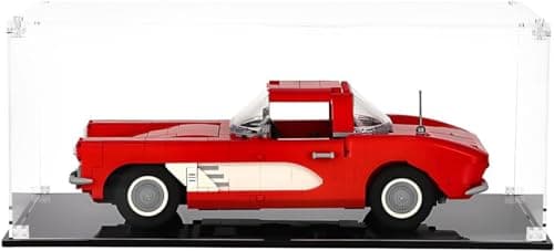 Image of Acrylic Display Case Compatible with Lego Icons 10321 Corvette Model, Dustproof Protective Case, Size: 45x20x15 cm (NOT Include Lego Model) 2mm