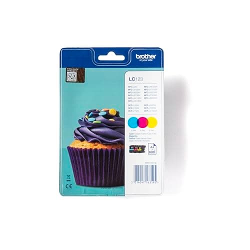 Image of Brother LC-123C/LC-123M/LC-123Y Inkjet Cartridges, Cyan/Magenta/Yellow, Multi-Pack, High Yield, Includes 3 x Inkjet Cartridges, Brother Genuine Supplies