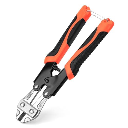 Image of QWORK® Bolt Cutter, 8 Inch/220mm Cr-V Mini Bolt Cutter with Non-Slip Grip, for Cable, Chain, Spring