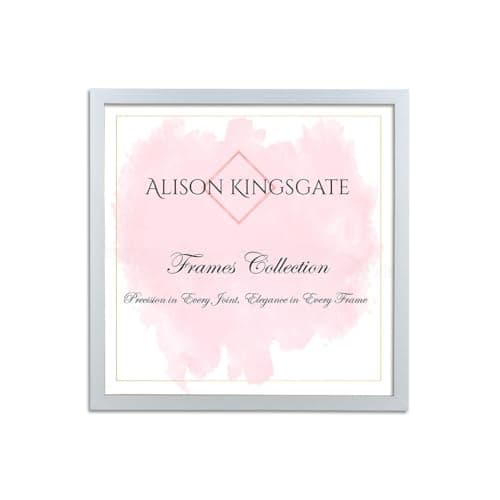 Image of Alison Kingsgate Sleek 40X40CM Picture Frame - Engineered Wood with Shatterproof Perspex Front -Perfect for Photos, Posters, Certificates -Suitable for Wall Mount or Tabletop Display - Silver