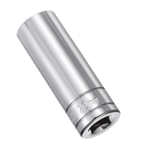 Image of Juttzzei 6-Point Deep Socket, 1/2 Inch Drive 20mm Socket, Full Polishing CR-V Steel 20mm Socket 1/2 Drive with 78mm Length 6-Point Metric Sizes foe Car Home Repair Mechanical Maintenance - Silver