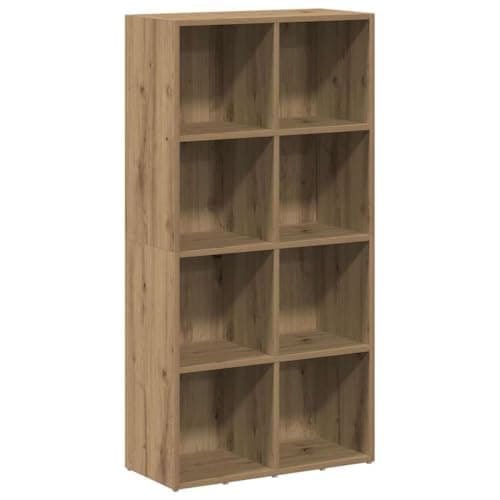 Image of vidaXL Book Cabinet - Artisan Oak Shelving Unit, Engineered Wood, Office and Home Storage Organizer - 66x30x130cm