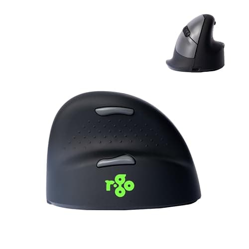 Image of R-Go HE Break Ergonomic Mouse Wireless Bluetooth - Vertical Ergo Mouse, Small Hand, Prevents Tennis Elbow/Mouse Arm RSI, Silent Click - for Windows/Mac/Linux, Black/Silver