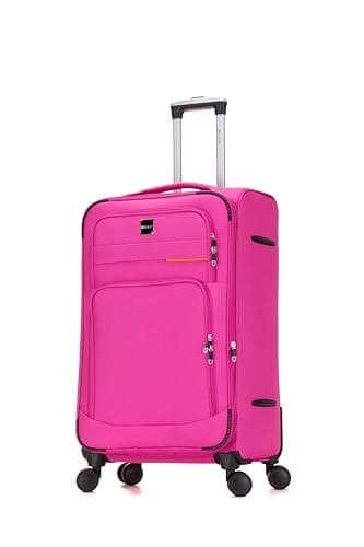 Image of Skylark Large Suitcase 29" Super Lightweight Luggage 20% Expandable 4 Wheel Spinner Soft Shell Check in Luggage for 23kg (Pink, 112 litres)
