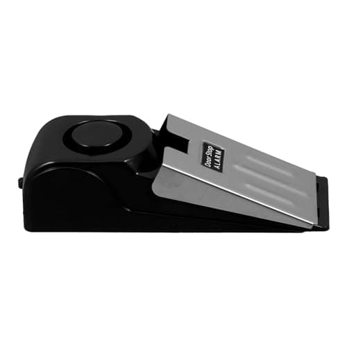Image of GRIRIW 120db Door Stop Alarm Powered by 9v Battery (not Included) Heavy-Duty and Metal Construction with Sensitivity Button for Hinged Doors for Home and Office Security