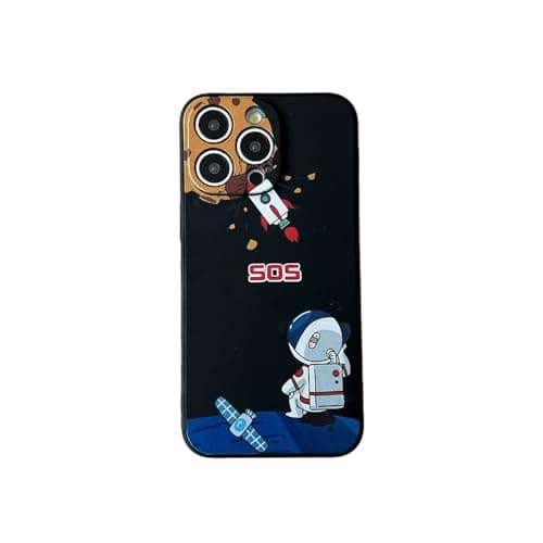Image of Yonds Queen for iPhone 16 Cute Case, Cool Cartoon Astronaut Space Planet Rocket Design Stylish Bumper Cover Soft TPU Protective Anti-Slip Shockproof Fashion Case(iPhone 16, Rocket)