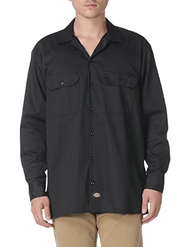 Image of Dickies Men's Long Sleeve Flex Twill Work Shirt Big, Black, XXXL