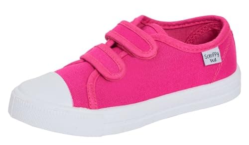 Image of ScruffyTed Kids Canvas Pumps Fuchsia Pink UK Child 7