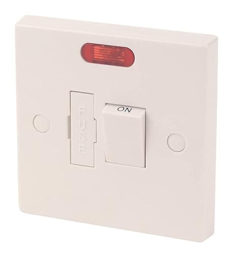 Image of Mr. Gadget's Solutions® 13 Amp Switched Fused Spur DP Switch with Neon Indicator - White Plastic