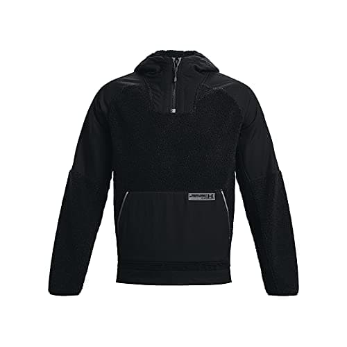 Image of Under Armour Men's Mission Mission Boucle Anorak, Black (001)/Pitch Gray, 3X-Large