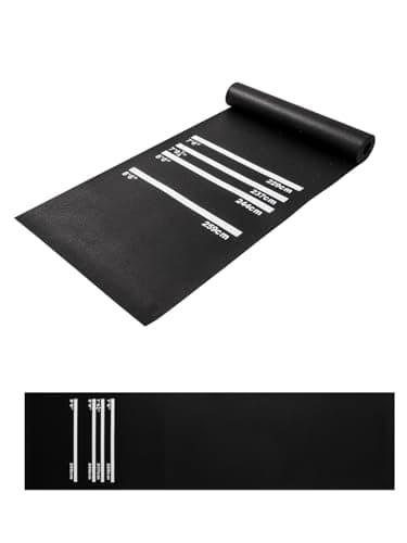 Image of M.J COMFY-LIFE Darts Mat with 4 Throwing Distances Dart Board Mat 300cm x 62cm Non-Slip Rubber Carpet for Floor Black Dart Oche Mat