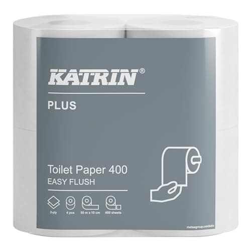 Image of Katrin 82506 Plus Toilet Paper Roll EasyFlush 400 Sheets 2-ply ~ Pack of 20 Rolls