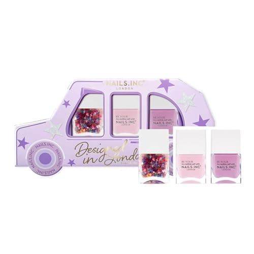 Image of Nails Inc Mani Calling Taxi Nail Polish Set, Limited Edition, Mothers Day Gift, Women & Girls Gifting, Quick Dry, Air Dry, High Shine, Long Lasting, Ultra Glossy, Manicure Set, Trendy 3 Piece Gift Set