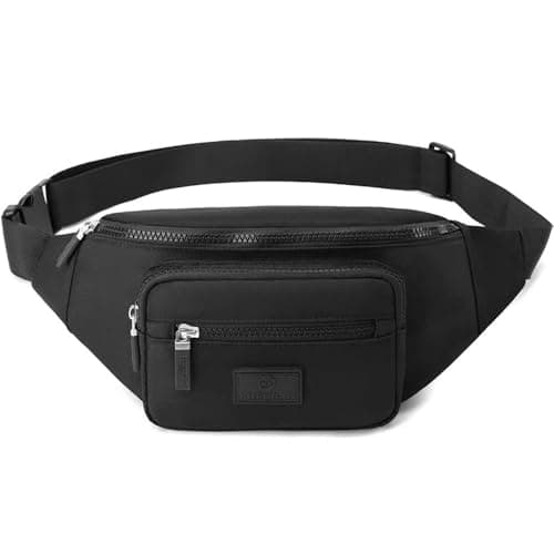 Image of Bumbags for Ladies Bum Bag Fanny Pack Men Women Waist Pack Lightweight Adjustable for Running Walking Hiking Jogging (Black)