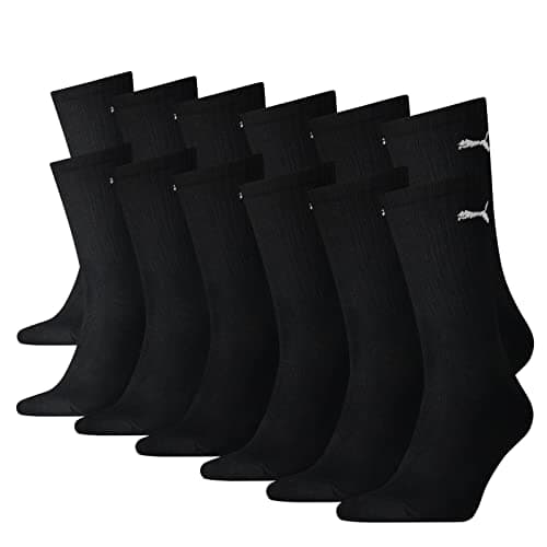 Image of PUMA Unisex Cushioned Crew Socks (6 Pair Pack) black, 9-11