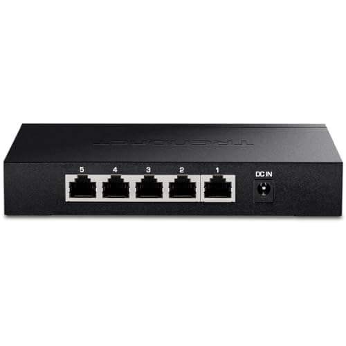 Image of TRENDnet 5-Port Unmanaged 2.5G Switch, 5 x 2.5GBASE-T Ports, 25Gbps Switching Capacity, Backwards Compatible with 10-100-1000Mbps Devices, Fanless, Wall Mountable, Black, TEG-S350